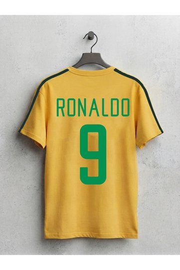 Ronaldo Nazario Brazil Jersey Printed Unisex Oversize Cut Crew Neck Brazil Tshirt