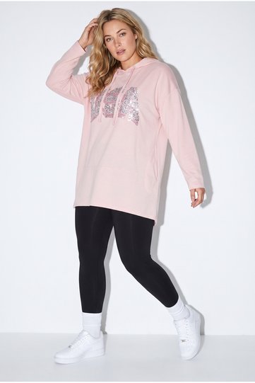 Big Size Hooded Detailed Pocketless Long Sleeve Viscose Stretch Fabric Sweatshirt 303002