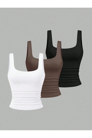 Women's 3-Pack Stretch Fabric Basic Blouse