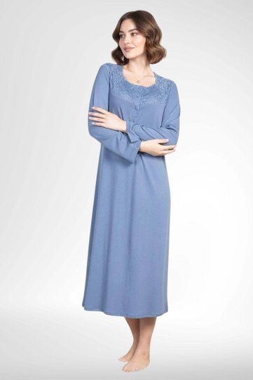 Mecit 6106 Indigo Large Size Women's Nightgown
