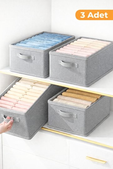 3 Pcs Closet Organizer, Shelf Organizer, Foldable Clothing Storage Box-45 Cmx30 Cmx20Cm