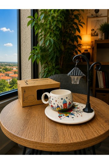 Turkish Coffee Cup with Evil Eye Bead Lamp