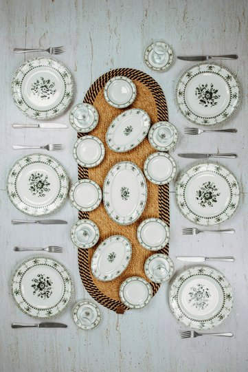 Tulu Porcelain 15 Piece Premium Porcelain Breakfast Set for 6 People