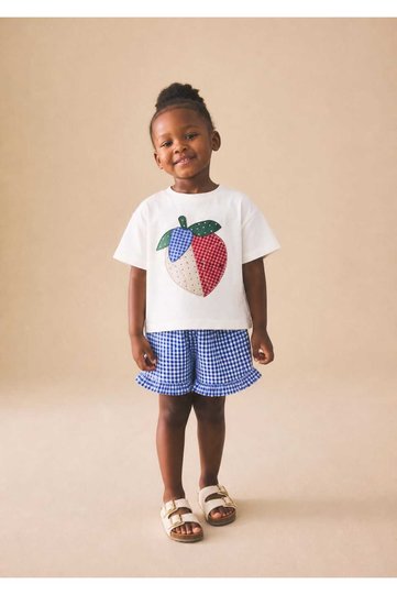 Girl's T-Shirt and Linen Shorts Set