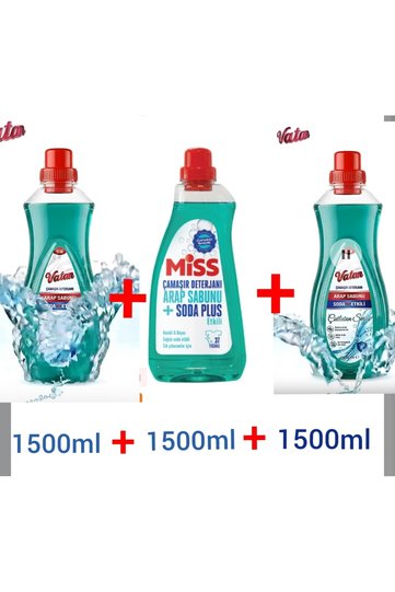 + Vatan Washing Machine Detergent Arab Soap Soda Plus 1500ml 3-Pack
