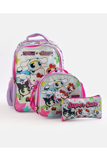 3 In 1 Value Backpack Hello Kitty and Power Puff Girls (16 Inch)