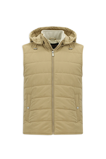 Regular Fit Plain Zippered Hooded Vest