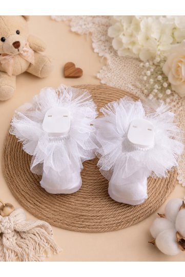 Premium Lace Tulle Ruffled Baby Girl Socks