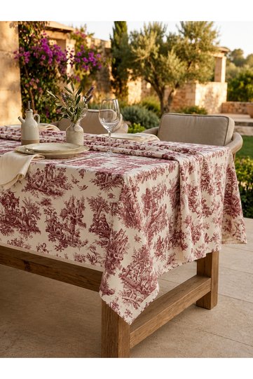 Duck Fabric Vintage French Country Patterned Decorative Plain Tablecloth