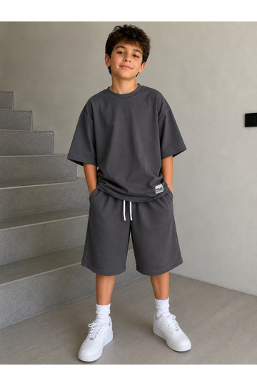 Boy's Oversize Shorts Basic 2-Piece Set
