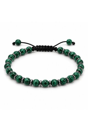 Malachite Natural Stone Macrame Bracelet |   Adjustable Handmade Unisex Women's & Men's Bracelet