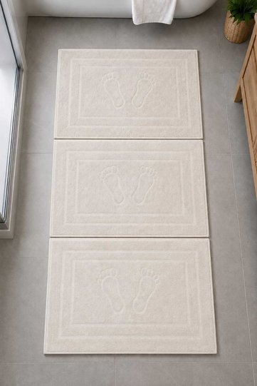 3'lü Ayak Havlusu-Ayak Paspası 50*70 cm 3 Adet - Banyo - Misafir -Çeyizlik %100 Cotton