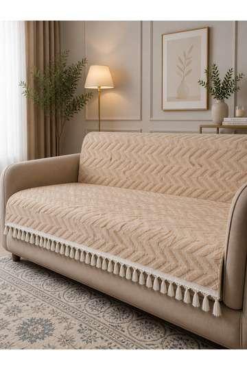 Fringed Will Soft Sofa Cover – Non-Slip Soft and Stylish Design 170X210
