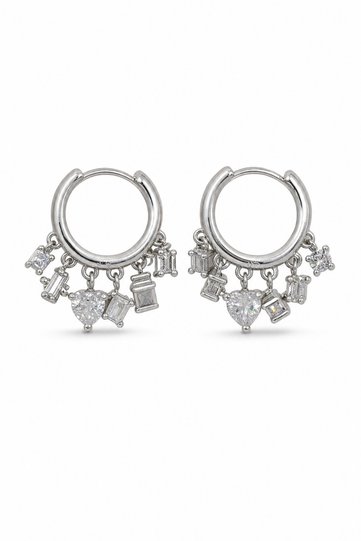Gray Color Ring Model Dangle Stone Bijouterie Earrings for Women