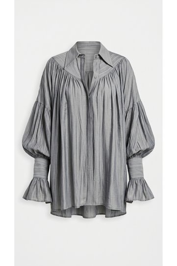 Shirt with shirring and sleeve detail