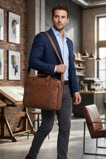 Gk38 Vienna Briefcase/laptop Bag Brown