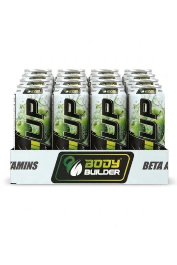 مشروب Body Builder P-up، بنكهة التفاح، 330 مل، تركيبة خالية من السكر، معبأ بالأحماض الأمينية الأساسية (علبة تحتوي على 12 قطعة)