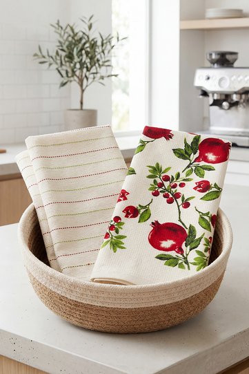 2-Piece Airless Printed Kitchen and Hand Towels, Cloth for Wiping Boards |   High Absorbency, Fast Drying |   40X60 cm