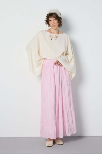 Yues Vual Fringed Skirt Pink 29062