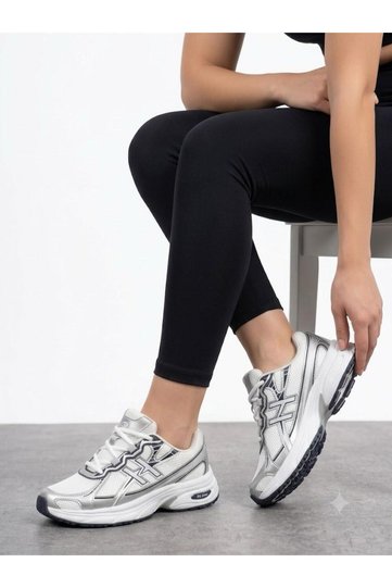 Women's Gray Orthopedic Comfortable Sole Breathable Fabric Walking Sports Shoes