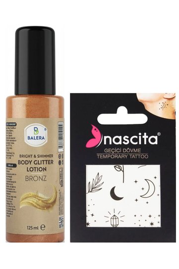 Body Lotion with Glitter 125 ml & Temporary Tattoo Gift