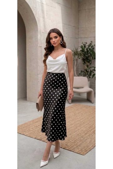 Women's Fabric Belt Elastic 95 cm Maxi Length a Line Skirt