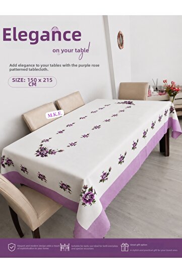 Cross-Stitch Model Stain-Resistant Fabric Tablecloth 150X215