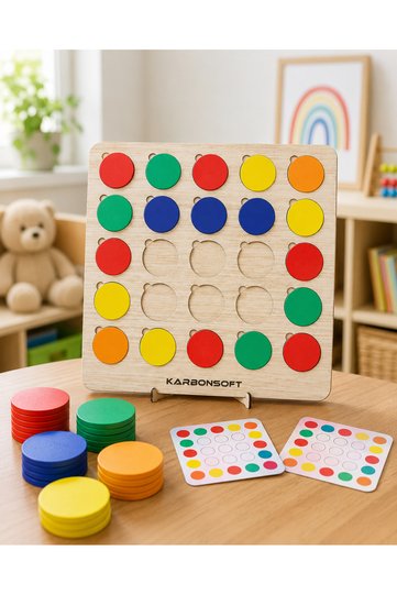 Montessori Educational Wooden Toy, Educational Box Game, Wooden Decoration Toy, Color Decoration-Puzzle