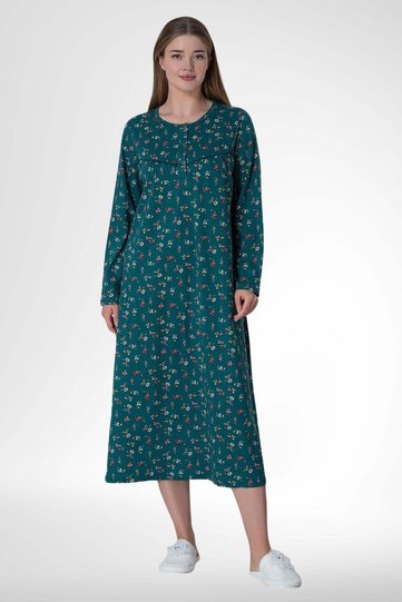 Mecit 6025 Green 100% Cotton Plus Size Women's Nightgown