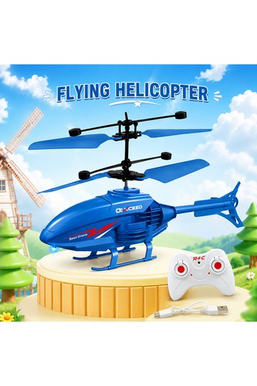 Blue Crash Resistant RC Aircraft Induction Helicopter Dual-mode Suspended Drone