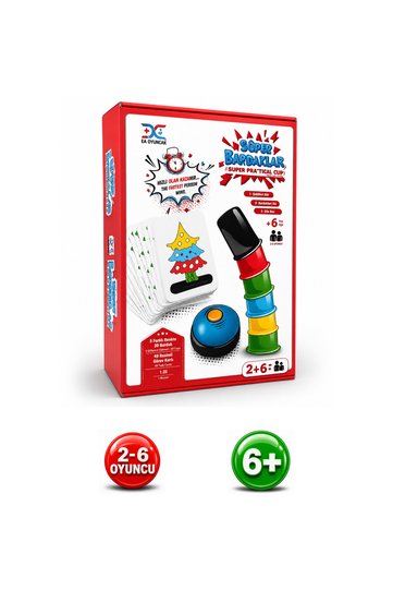 Super Cups - Colorful, Super, Fast Cup Game (30 Cups - 49 Cards)