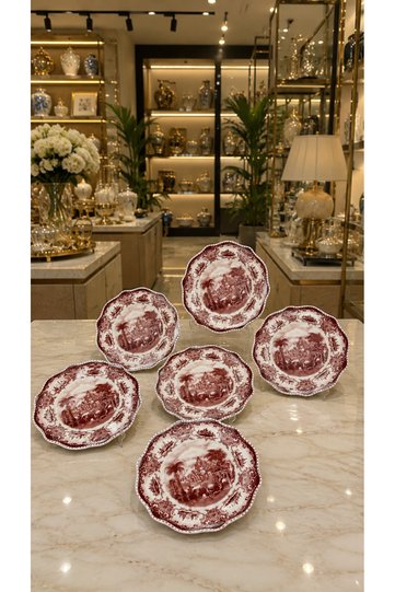 Esterhomedecor 6-Piece Porcelain Cake Plate 18cm