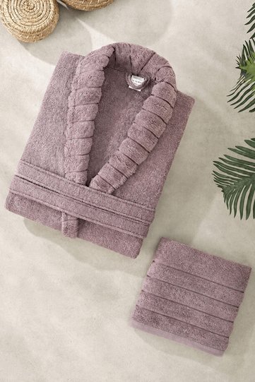 Soft Elegance Bathroom Single Bathrobe Set Cotton