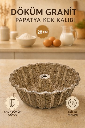 Cast Granite Daisy Cake Mold 28 cm Cake Mold Thick Cast with Even Heat Distribution