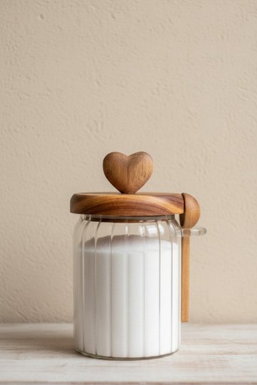 Akasia Love Jar with Spoon / Spice Container (570ml)