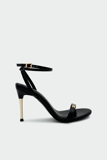 حذاء نسائي بكعب أسود من Pegon Tek Bant Gold Accessory