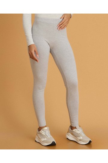 Women Grey Melange Skinny Leggings