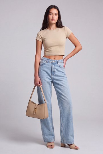 Basic Slim Fit Women's Round Neck Knitted Slim Fit T-Shirt