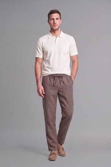 100% Cotton Regular Fit Waist Tie Pocket Trousers H8803Ax26Sm