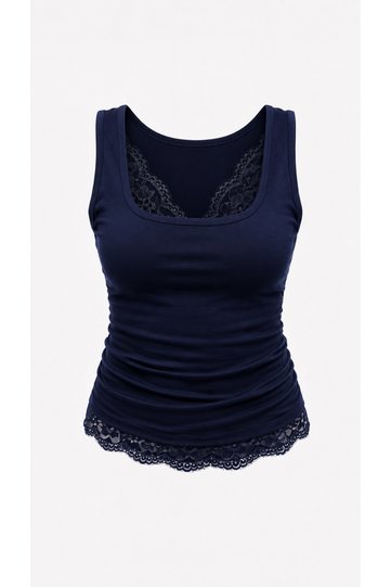 Women's Lace Detailed Cotton Ribbed Athlete Blouse 213