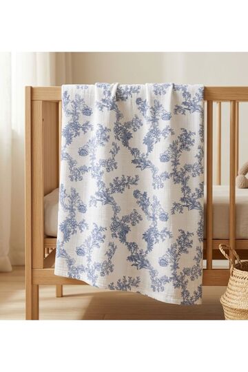 Muslin Cloth Cover Flora Pattern 120X120 cm + 4 Mouth Wipes