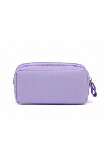 Lilac Pencil Case with 2 Pockets, Two-Compartment Wallet Type Pen Holder, 20X10Cm