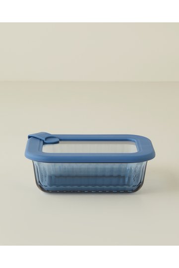 Aqua Glass Storage Container 370 ml Navy Blue