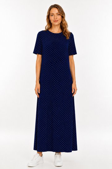 Short Sleeve Maxi Combed Dress 2029 - Long Combed Dress