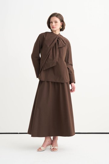 Ribbed Poplin Skirt