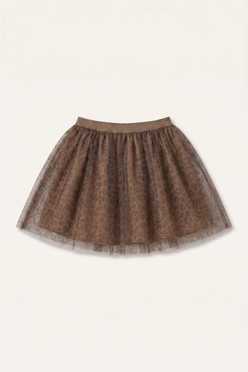 Leopard Patterned Tulle Brown Mini Skirt Baby Girl I1498A526Au