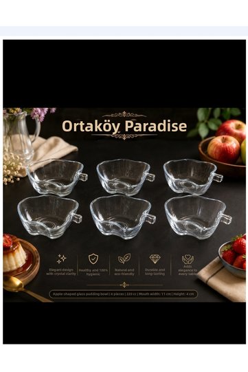 Elma Model 6 Pcs Bowl Snack Pudding Bowl 200 Cc Volume 11 cm Width 4 cm Depth Stylish Decorative Product