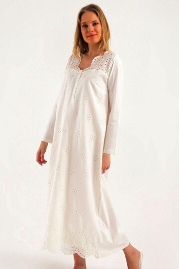 Women's Ecru Postpartum Cotton Modest Nightgown 38110