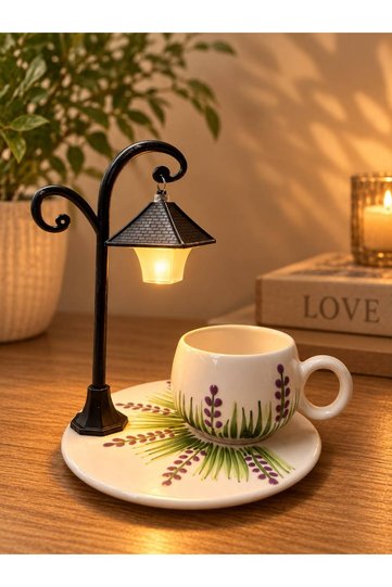 Lavender Garden Turkish Coffee Cup with Lamp