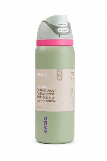 Khaki 24oz Insulated Stainless Steel Water Bottle with Straw Lid, Leak-Resistant Sports Flask for Gym Travel School
